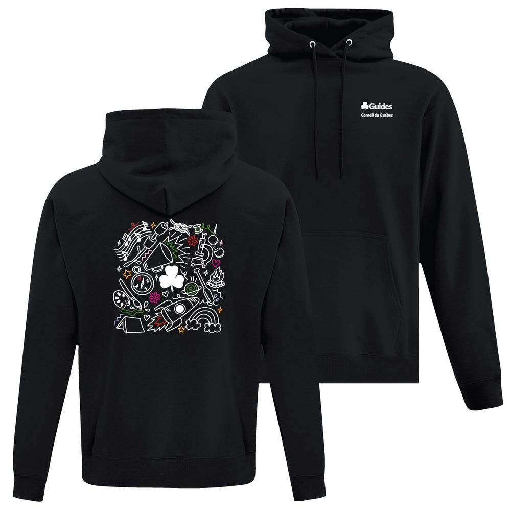 QC COUNCIL - COLLAGE - ADULT HOODIE - BLACK - ATCF2500 - FRENCH