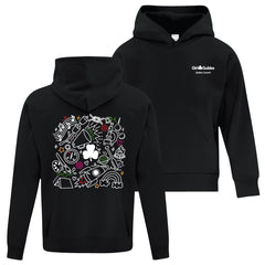 QC COUNCIL COLLAGE - YOUTH PULLOVER HOODIE - BLACK - ATCY2500 - ENGLISH