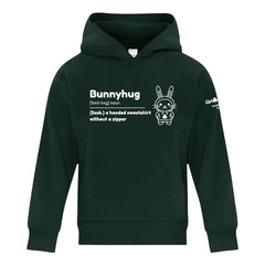 SK COUNCIL BUNNY HUG - YOUTH PULLOVER HOODIE - DARK GREEN ATCY2500  *** leaving March 1