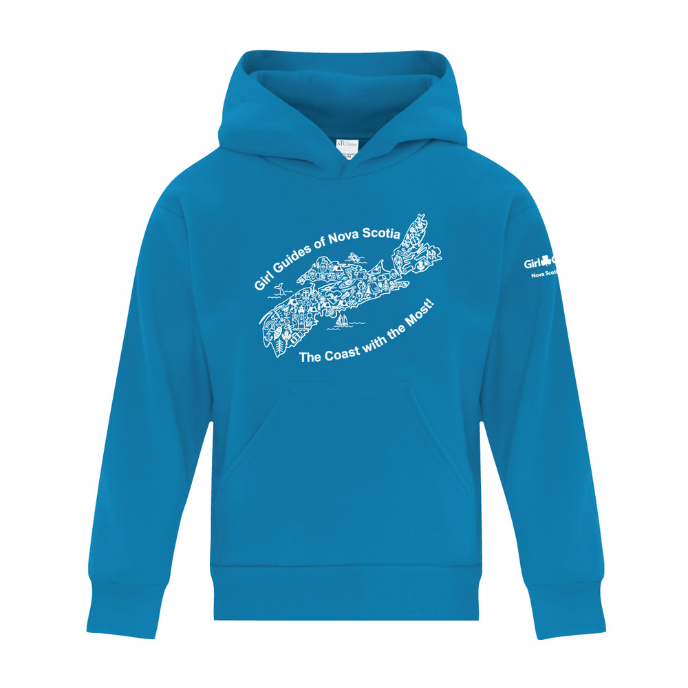 NS COUNCIL - MAP - YOUTH PULLOVER HOODIE - SAPPHIRE BLUE - ATCY2500