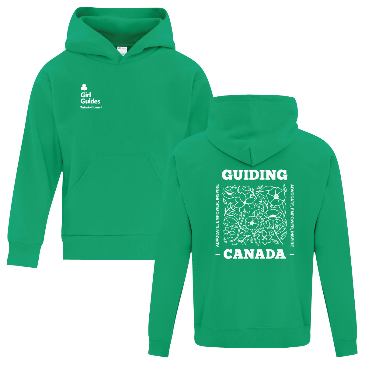 ON COUNCIL - ADVOCATE - YOUTH PULLOVER HOODIE - KELLY GREEN - ATCY2500