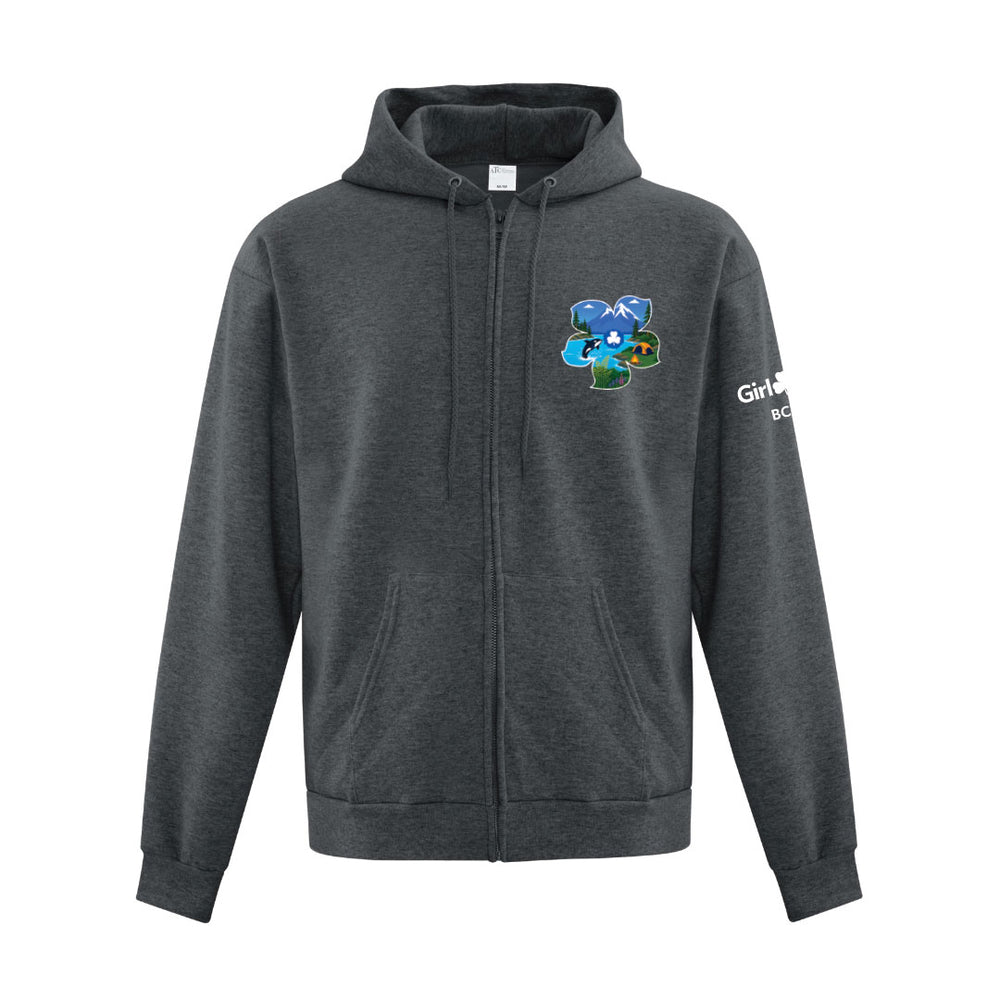 BC COUNCIL - DOGWOOD - Adult Full Zip Hoodie - ATCF2600 - DARK HEATHER GREY