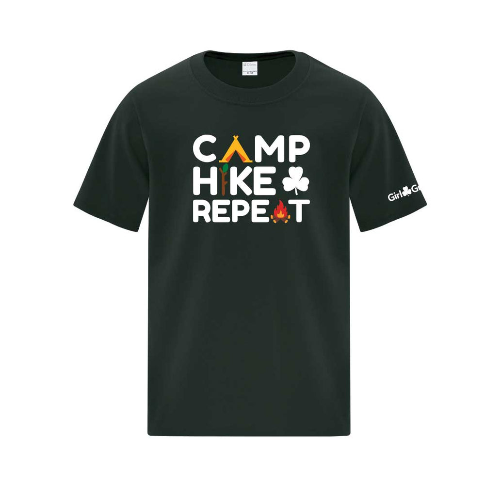 CAMP HIKE REPEAT YOUTH T SHIRT - DARK GREEN - ATC1000Y