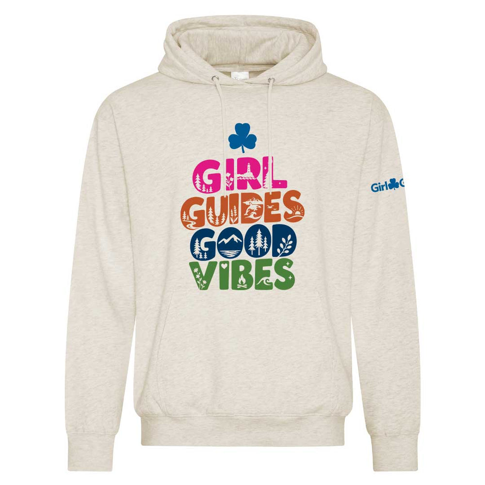 GIRL GUIDES GOOD VIBES ADULT HOODIE - OATMEAL HEATHER - ATCF2500