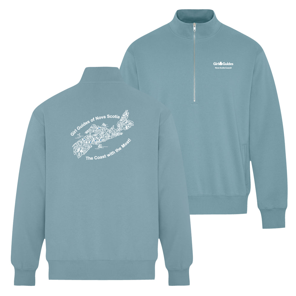 NS COUNCIL - MAP - Unisex 1/4 zip Sweatshirt - KOI2270 - BLUE MIST