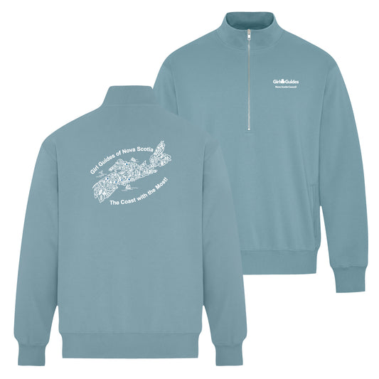 NS COUNCIL - MAP - Unisex 1/4 zip Sweatshirt - KOI2270 - BLUE MIST