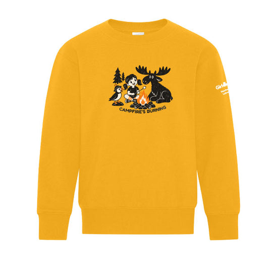 NL COUNCIL - CAMPFIRE MOOSE - YOUTH CREWNECK SWEATSHIRT - TEAM GOLD - ATCY2400