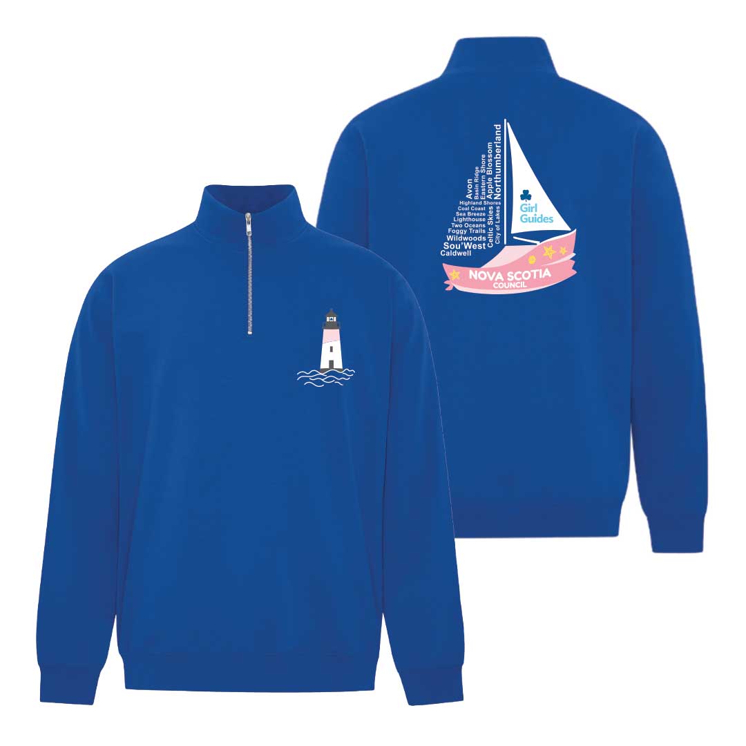 NS COUNCIL - LIGHTHOUSE/SAILBOAT - Unisex 1/4 zip Sweatshirt - ATCF2700 - ROYAL