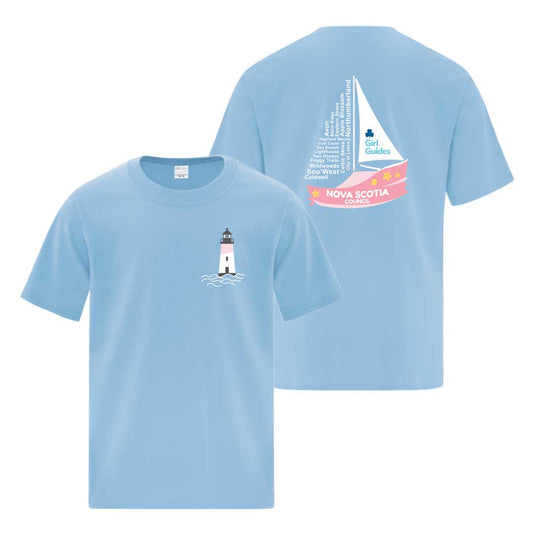 NS COUNCIL - LIGHTHOUSE/SAILBOAT - YOUTH T SHIRT - LIGHT BLUE - ATC1000Y