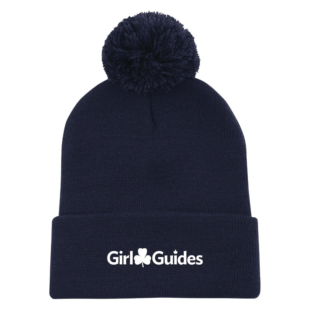 Navy Cuff Toque with a Pom Pom - SP1202 - English Logo