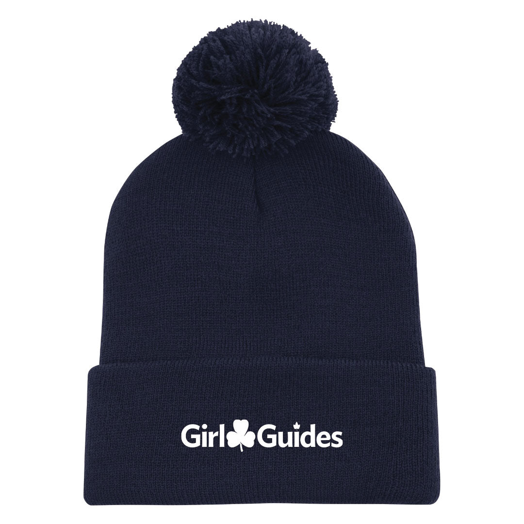 Navy Cuff Toque with a Pom Pom - SP1202 - English Logo