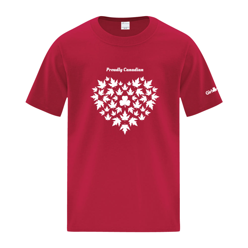 PROUDLY CANADIAN YOUTH T SHIRT - RED - ATC1000Y