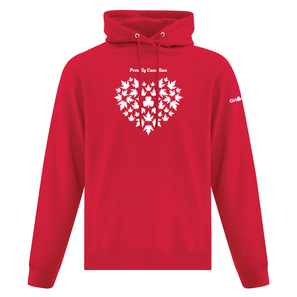 PROUDLY CANADIAN ADULT HOODIE - RED - ATCF2500