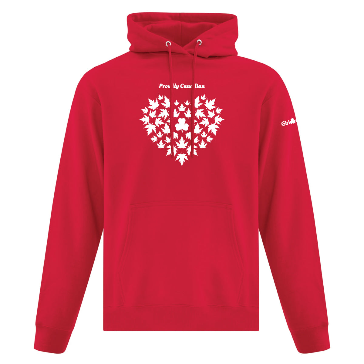 PROUDLY CANADIAN ADULT HOODIE - RED - ATCF2500
