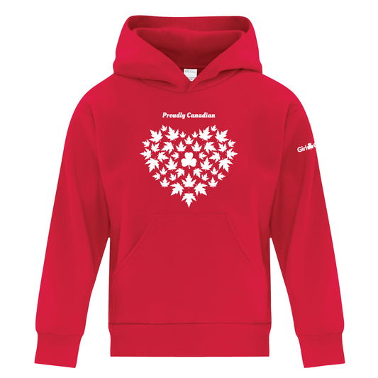 PROUDLY CANADIAN YOUTH HOODIE - RED - ATCY2500