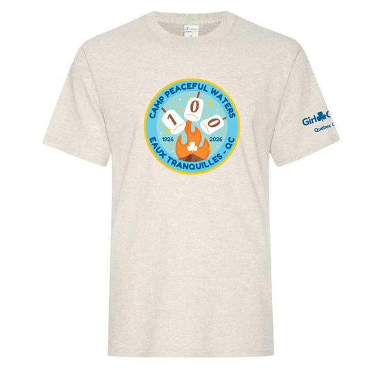 QC COUNCIL - CAMP ANNIVERSARY - ADULT T SHIRT - OATMEAL HEATHER - ATC1000 - ENGLISH