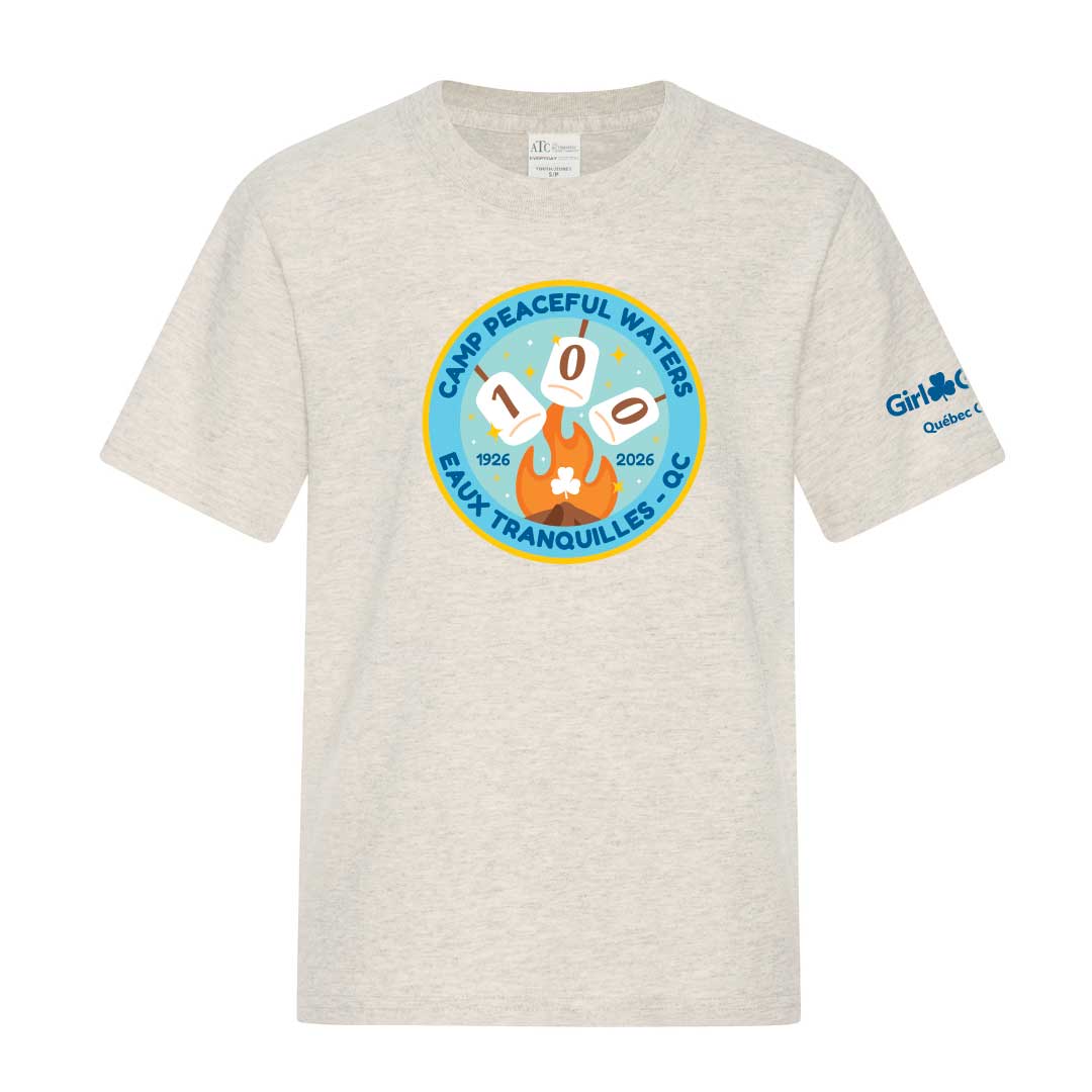 QC COUNCIL - CAMP ANNIVERSARY - YOUTH T SHIRT - OATMEAL HEATHER - ATC1000Y - ENGLISH
