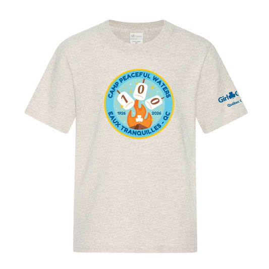 QC COUNCIL - CAMP ANNIVERSARY - YOUTH T SHIRT - OATMEAL HEATHER - ATC1000Y - ENGLISH