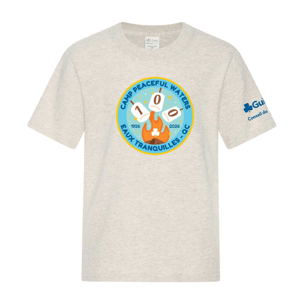 QC COUNCIL - CAMP ANNIVERSARY - YOUTH T SHIRT - OATMEAL HEATHER - ATC1000Y - FRENCH