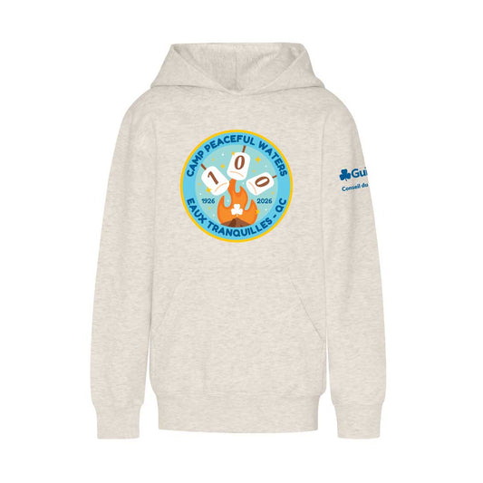 QC COUNCIL CAMP ANNIVERSARY - YOUTH PULLOVER HOODIE - OATMEAL HEATHER - ATCY2500 - FRENCH