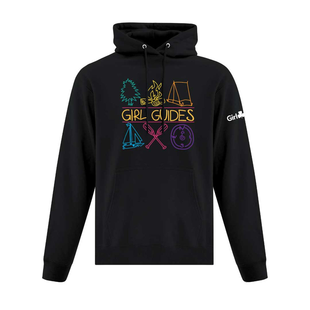 RETRO 1996 GIRL GUIDE ICON DESIGN - ADULT HOODIE - BLACK - ATCF2500 - ENGLISH