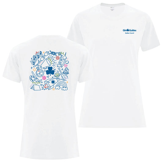 QC COUNCIL - COLLAGE - LADIES T SHIRT - WHITE - ATC1000L ENGLISH