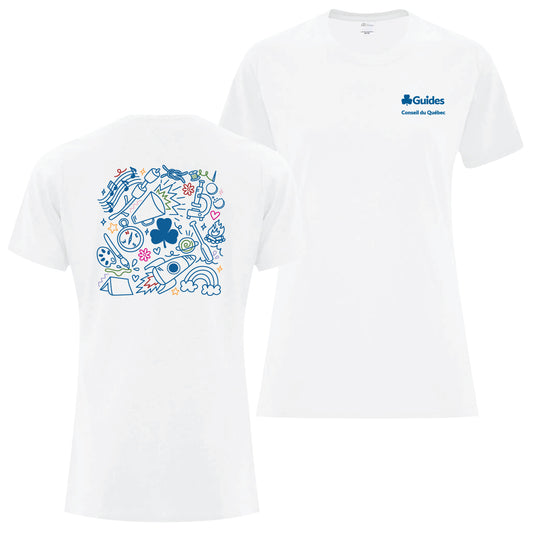 QC COUNCIL - COLLAGE - LADIES T SHIRT - WHITE  - ATC1000L - FRENCH