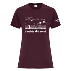 SK COUNCIL - PRAIRIE - LADIES T SHIRT - MAROON - ATC1000L