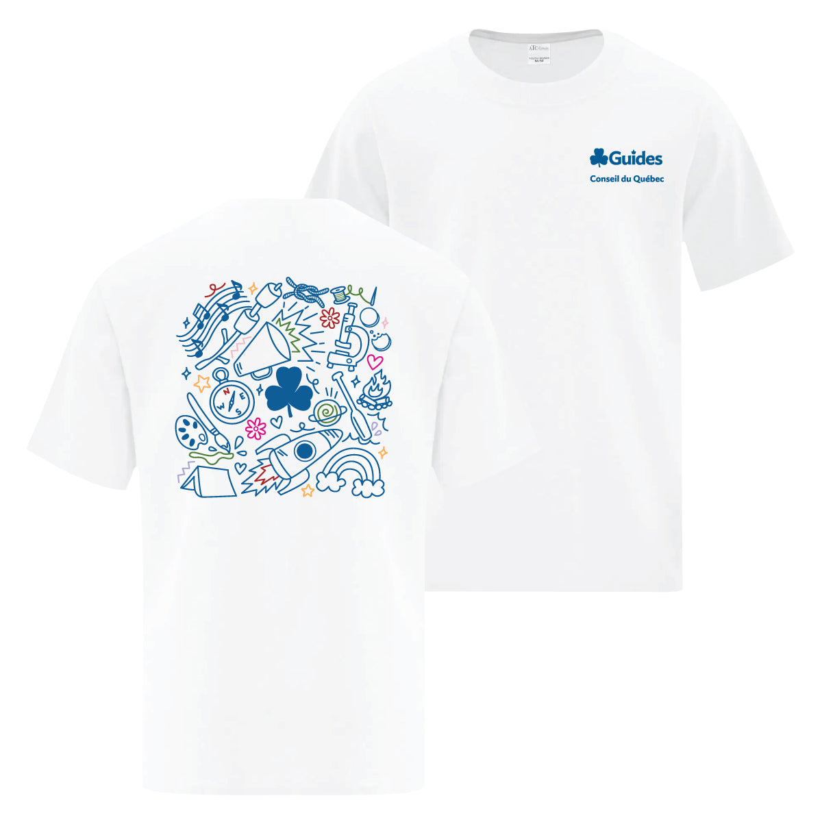 QC COUNCIL - COLLAGE - YOUTH T SHIRT - WHITE - ATC1000Y - FRENCH