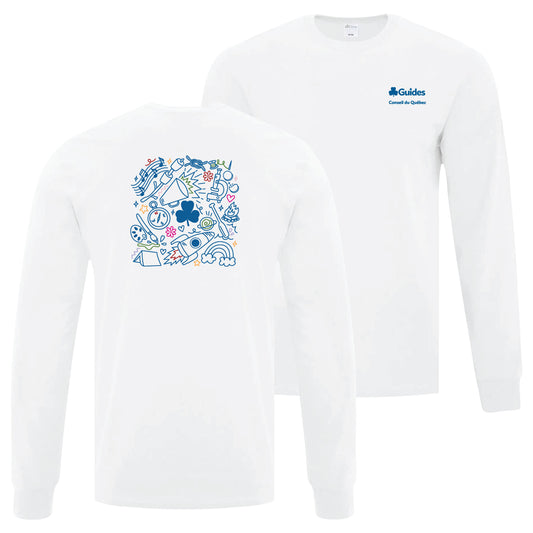 QC COUNCIL - ADULT LONG SLEEVE T SHIRT - WHITE - ATC1015 - FRENCH