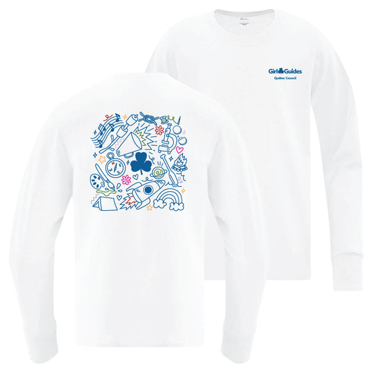 QC COUNCIL - YOUTH LONG SLEEVE T SHIRT - WHITE - ATC1015Y - ENGLISH