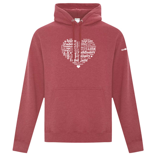 HEART WORDLE - ADULT PULLOVER HOODIE - HEATHER RED - ATCF2500