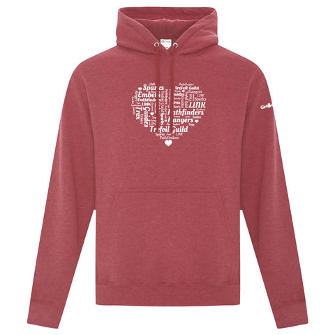 HEART WORDLE - ADULT PULLOVER HOODIE - HEATHER RED - ATCF2500