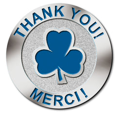 THANK YOU - MERCI  SILVER PIN
